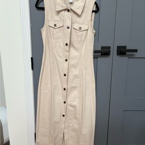 Cream Denim Dress